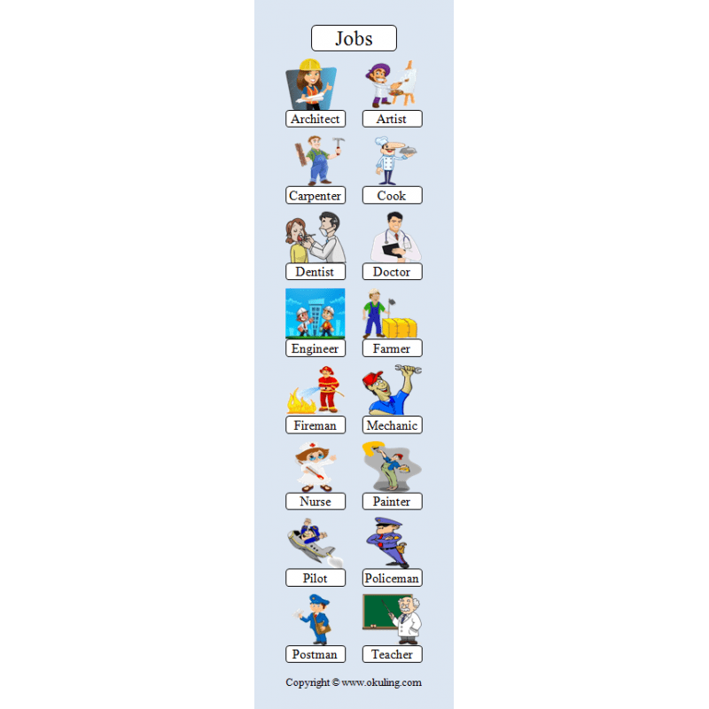 Jobs Bookmark Meslekler Kitap Ayracı